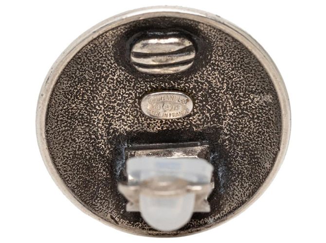 Chanel Coco Mark runde Ohrringe Silber - Ansicht 3