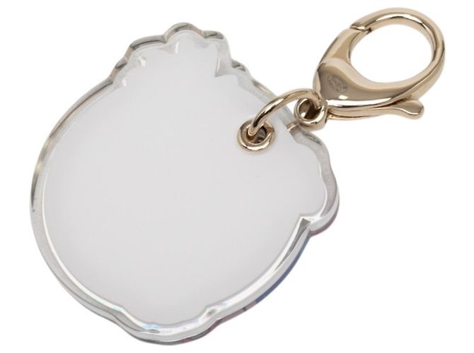 Charm per borsa logo Chanel Coco Mark Argento Rosa Blu - vista 2