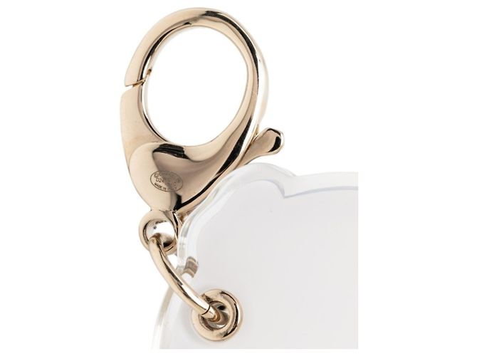 Charm per borsa logo Chanel Coco Mark Argento Rosa Blu - vista 3