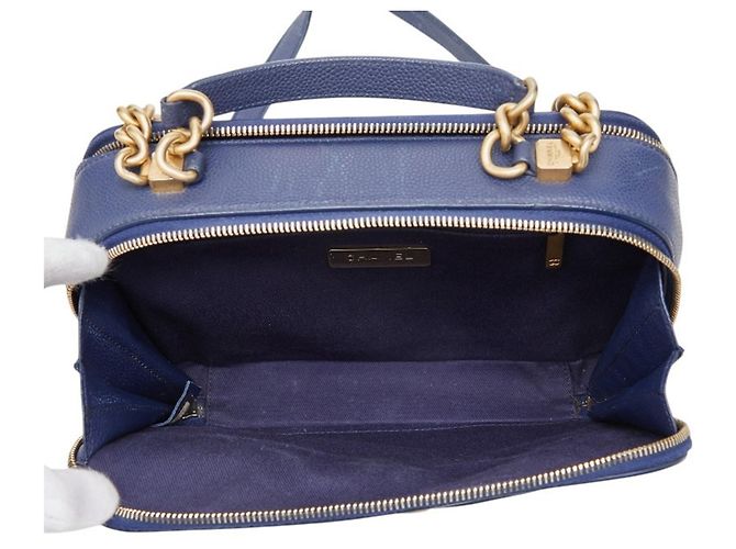 Vanity Borsa a Spalla Chanel Matelassé Coco Mark Chain Blu navy - vista 11
