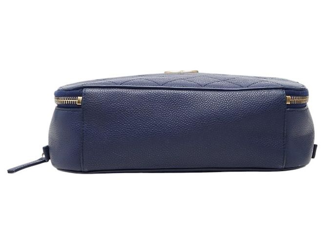 Vanity Borsa a Spalla Chanel Matelassé Coco Mark Chain Blu navy - vista 3