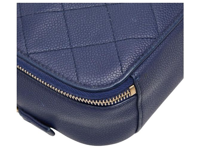 Vanity Borsa a Spalla Chanel Matelassé Coco Mark Chain Blu navy - vista 5