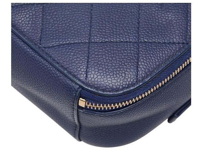 Vanity Borsa a Spalla Chanel Matelassé Coco Mark Chain Blu navy - vista 6