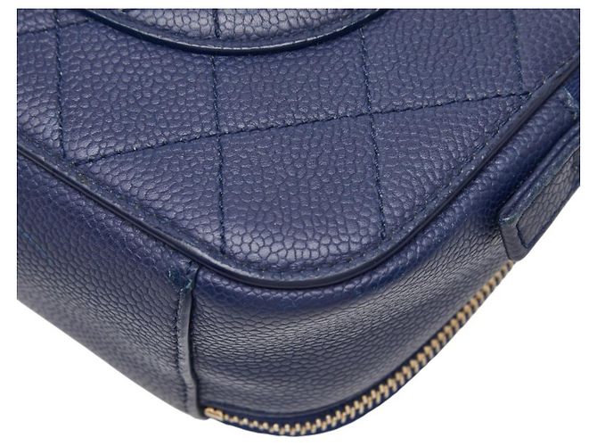 Vanity Borsa a Spalla Chanel Matelassé Coco Mark Chain Blu navy - vista 7
