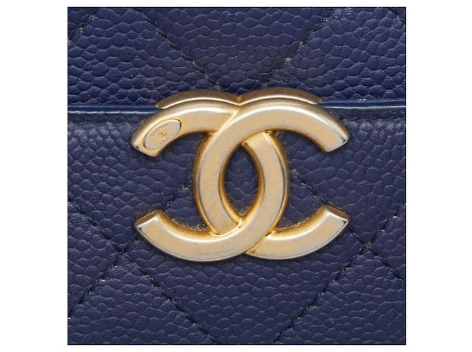 Vanity Borsa a Spalla Chanel Matelassé Coco Mark Chain Blu navy - vista 9