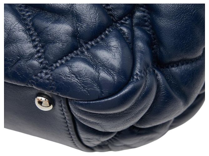 Borsa a tracolla Chanel Matelassé Bubble Quilted Blu navy - vista 7