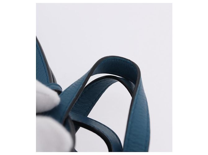 Borsa a mano Mini Hammock in pelle Collaborazione LOEWE Ghibli Navy Gold Auth 192072SM D'oro Blu navy - vista 14