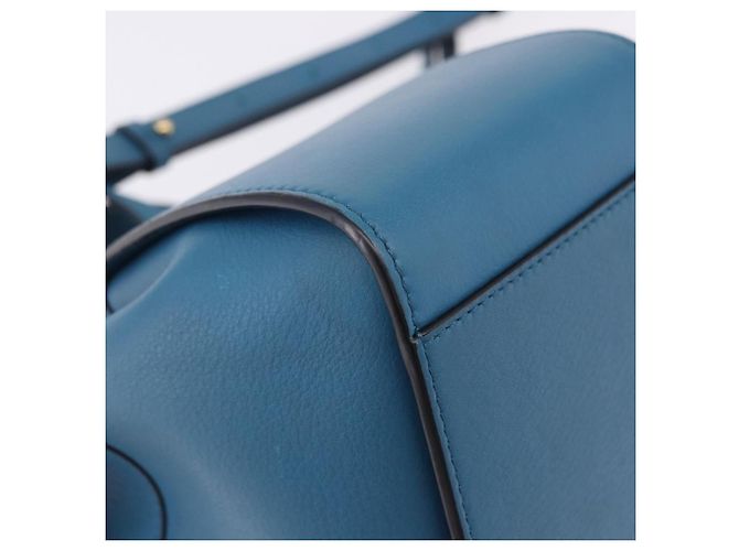 Borsa a mano Mini Hammock in pelle Collaborazione LOEWE Ghibli Navy Gold Auth 192072SM D'oro Blu navy - vista 17