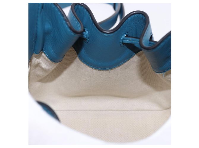 Borsa a mano Mini Hammock in pelle Collaborazione LOEWE Ghibli Navy Gold Auth 192072SM D'oro Blu navy - vista 22