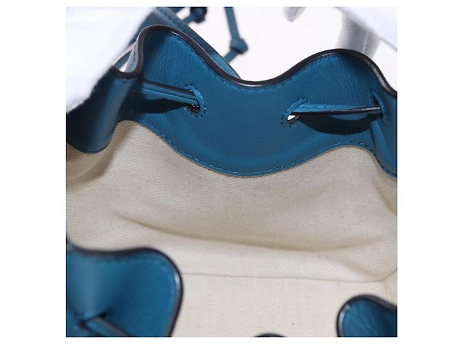 Borsa a mano Mini Hammock in pelle Collaborazione LOEWE Ghibli Navy Gold Auth 192072SM D'oro Blu navy - vista 23