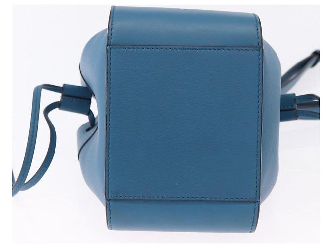 Borsa a mano Mini Hammock in pelle Collaborazione LOEWE Ghibli Navy Gold Auth 192072SM D'oro Blu navy - vista 5