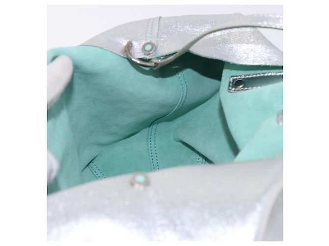 Autre Marque Borsa a mano TIFFANY&Co. in pelle argento Auth 193028A - vista 17