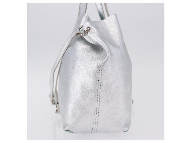 Autre Marque Borsa a mano TIFFANY&Co. in pelle argento Auth 193028A - vista 3
