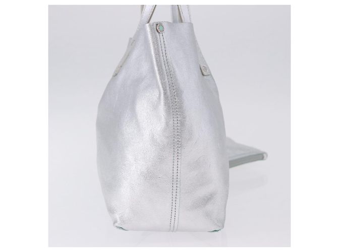 Autre Marque Borsa a mano TIFFANY&Co. in pelle argento Auth 193028A - vista 4