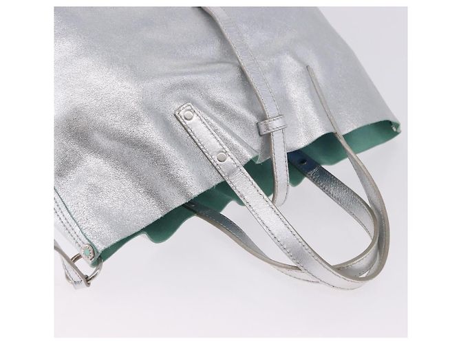 Autre Marque Borsa a mano TIFFANY&Co. in pelle argento Auth 193028A - vista 6