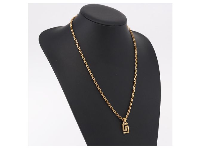 Collana Top Greca VERSACE Metallo Tonalità Oro Auth SW2537A - vista 14