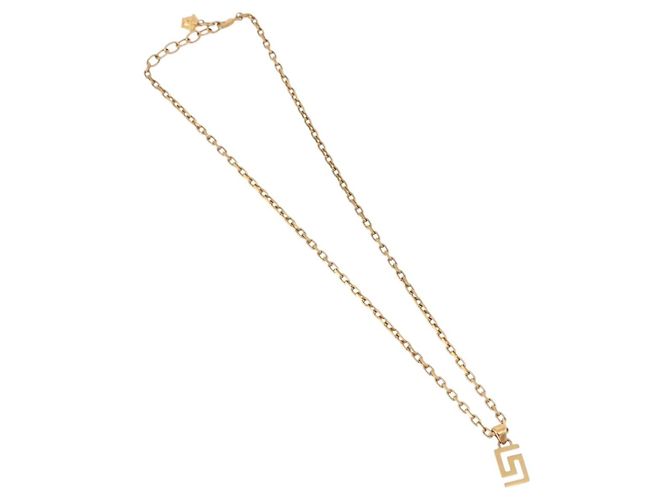 Collana Top Greca VERSACE Metallo Tonalità Oro Auth SW2537A - vista 2