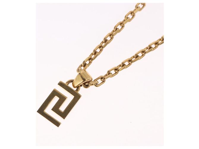Collana Top Greca VERSACE Metallo Tonalità Oro Auth SW2537A - vista 9