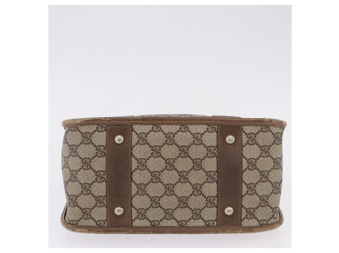 Borsa GUCCI GG Supreme Web Sherry Line PVC Beige Oro 41 02 039 Auth BA14425 D'oro - vista 5