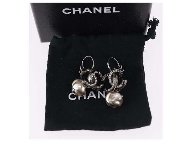 Orecchini CHANEL COCO Mark Pierce Earring metallo Silver CC Auth 189767A Argento - vista 16