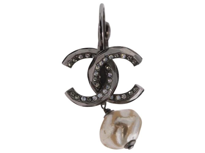 Orecchini CHANEL COCO Mark Pierce Earring metallo Silver CC Auth 189767A Argento - vista 2