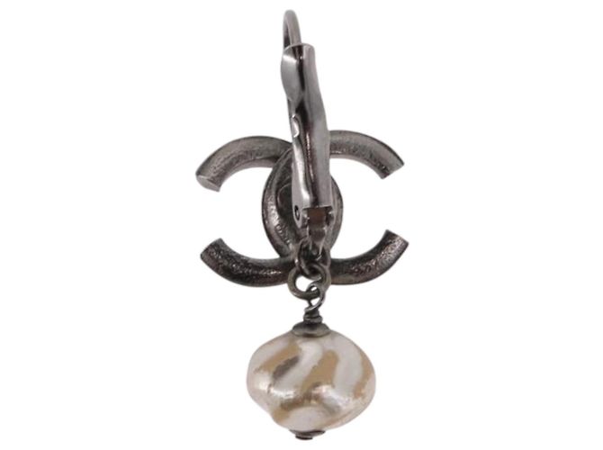 Orecchini CHANEL COCO Mark Pierce Earring metallo Silver CC Auth 189767A Argento - vista 3