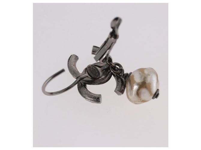 Orecchini CHANEL COCO Mark Pierce Earring metallo Silver CC Auth 189767A Argento - vista 4