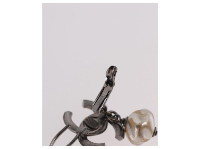 Orecchini CHANEL COCO Mark Pierce Earring metallo Silver CC Auth 189767A Argento - vista 5