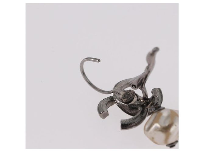 Orecchini CHANEL COCO Mark Pierce Earring metallo Silver CC Auth 189767A Argento - vista 6