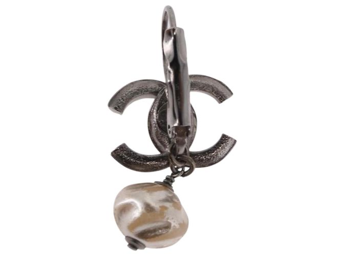 Orecchini CHANEL COCO Mark Pierce Earring metallo Silver CC Auth 189767A Argento - vista 9