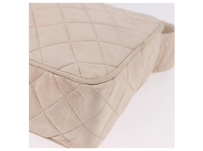 CHANEL Matelasse Shoulder Bag Lamb Skin White Gold CC Auth BA14472 Bianco D'oro - vista 15