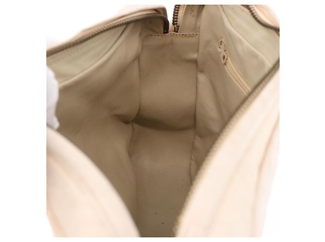 CHANEL Matelasse Shoulder Bag Lamb Skin White Gold CC Auth BA14472 Bianco D'oro - vista 21