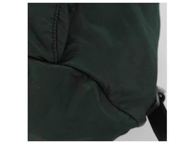 Zaino PRADA Nylon Verde Argento Auth mr2668 - vista 15