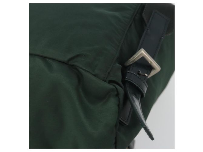 Zaino PRADA Nylon Verde Argento Auth mr2668 - vista 17