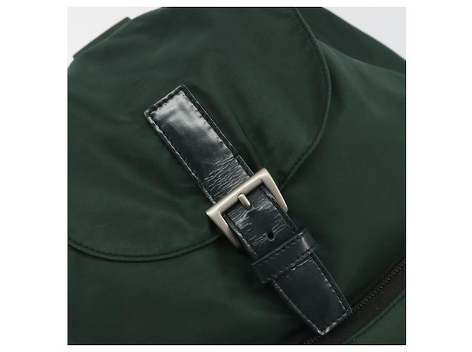 Zaino PRADA Nylon Verde Argento Auth mr2668 - vista 19
