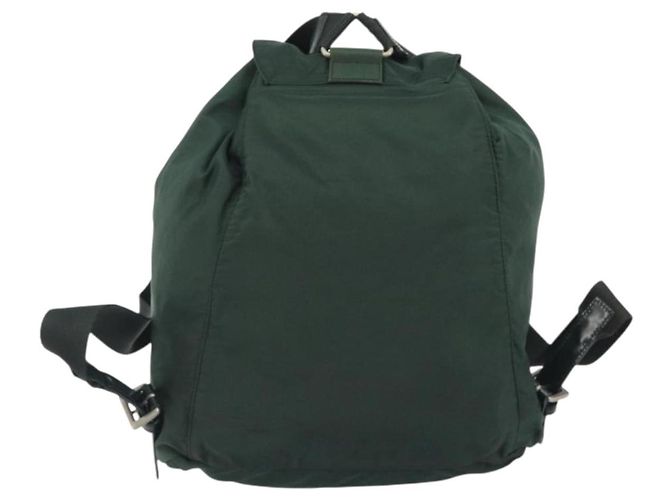 Zaino PRADA Nylon Verde Argento Auth mr2668 - vista 2
