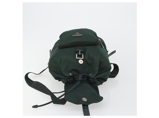 Zaino PRADA Nylon Verde Argento Auth mr2668 - vista 20