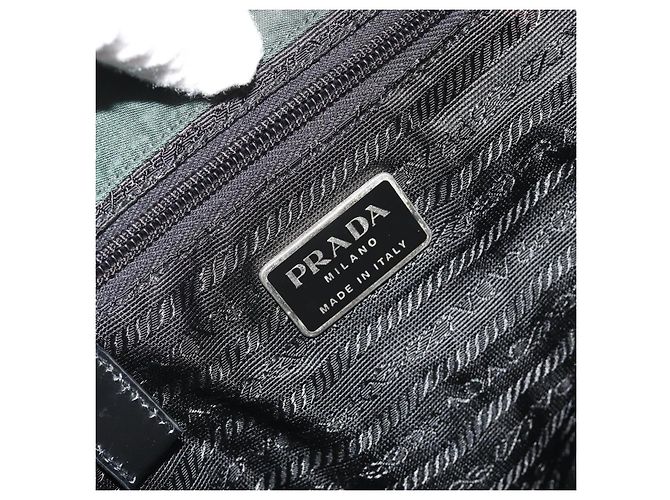 Zaino PRADA Nylon Verde Argento Auth mr2668 - vista 21