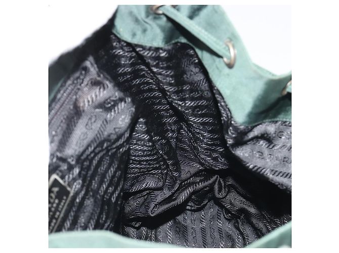 Zaino PRADA Nylon Verde Argento Auth mr2668 - vista 22
