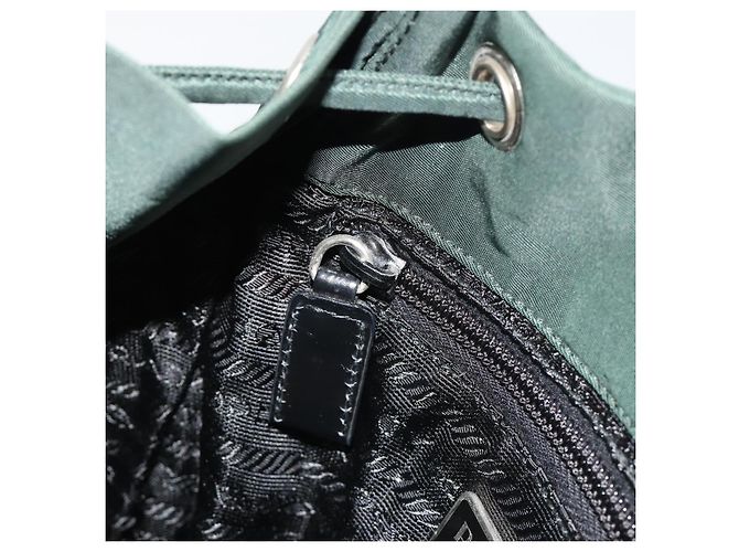 Zaino PRADA Nylon Verde Argento Auth mr2668 - vista 24