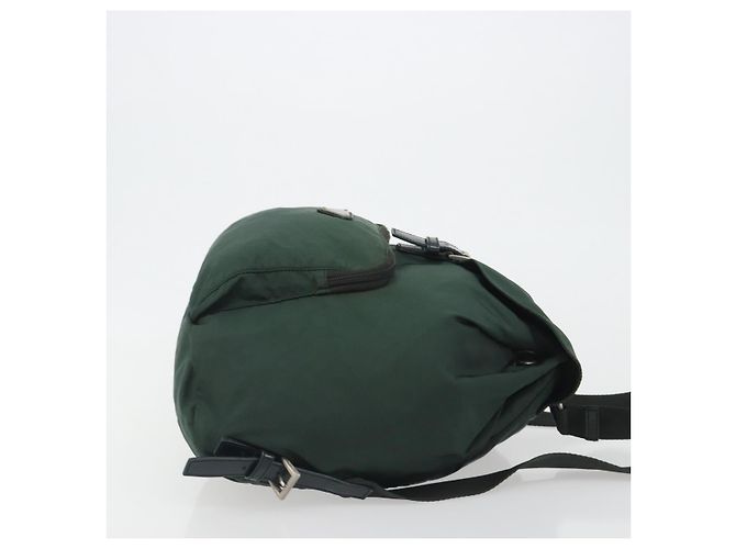 Zaino PRADA Nylon Verde Argento Auth mr2668 - vista 3