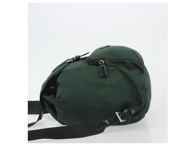 Zaino PRADA Nylon Verde Argento Auth mr2668 - vista 4