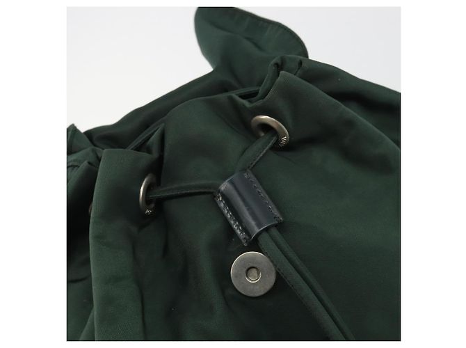 Zaino PRADA Nylon Verde Argento Auth mr2668 - vista 9
