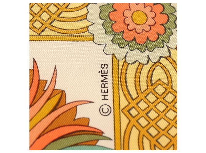 Hermès HERMES Carré 90 Schal « Decoupages » Seide Lime Green Auth BA14514M Grün - vista 12
