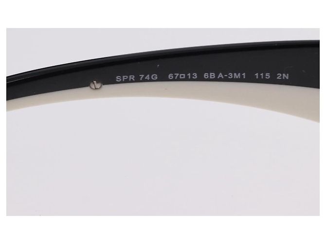 Lunettes de soleil PRADA en plastique White Brown Auth BA14346 Marron Blanc - vue 11