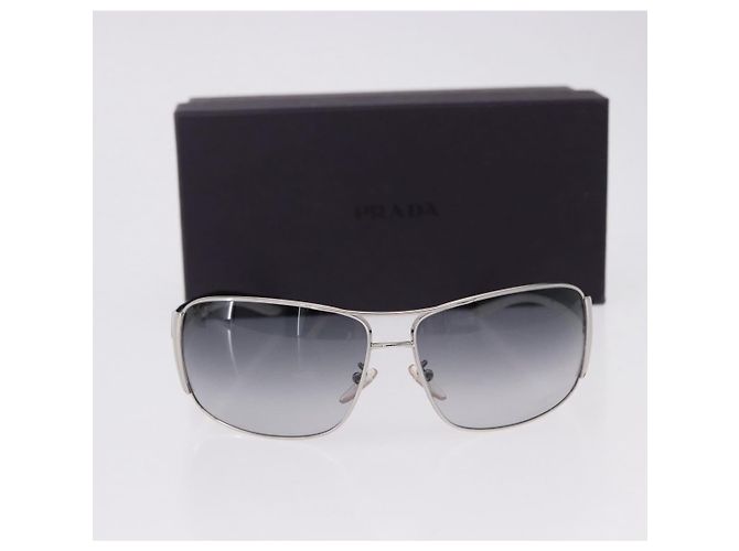 Lunettes de soleil PRADA en plastique White Brown Auth BA14346 Marron Blanc - vue 12