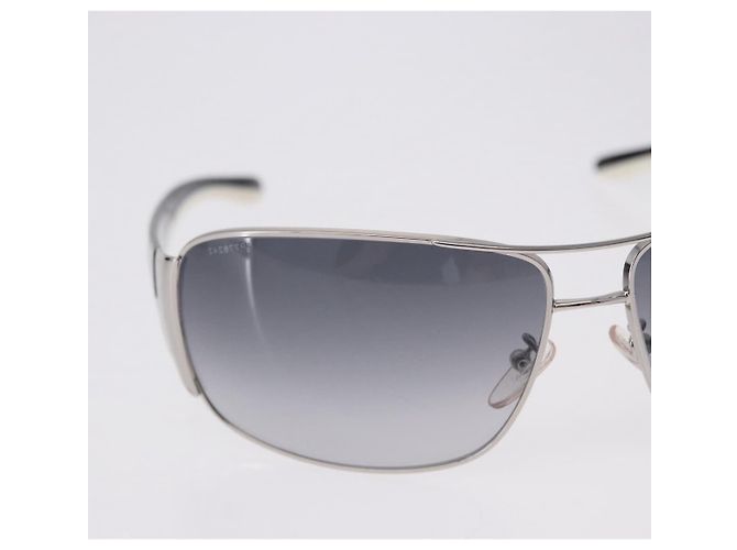 Lunettes de soleil PRADA en plastique White Brown Auth BA14346 Marron Blanc - vue 3