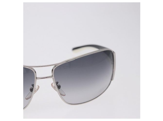 Lunettes de soleil PRADA en plastique White Brown Auth BA14346 Marron Blanc - vue 4
