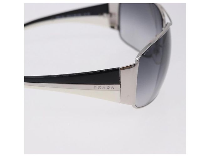 Lunettes de soleil PRADA en plastique White Brown Auth BA14346 Marron Blanc - vue 6