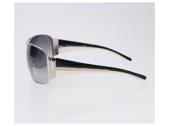 Lunettes de soleil PRADA en plastique White Brown Auth BA14346 Marron Blanc - vue 7